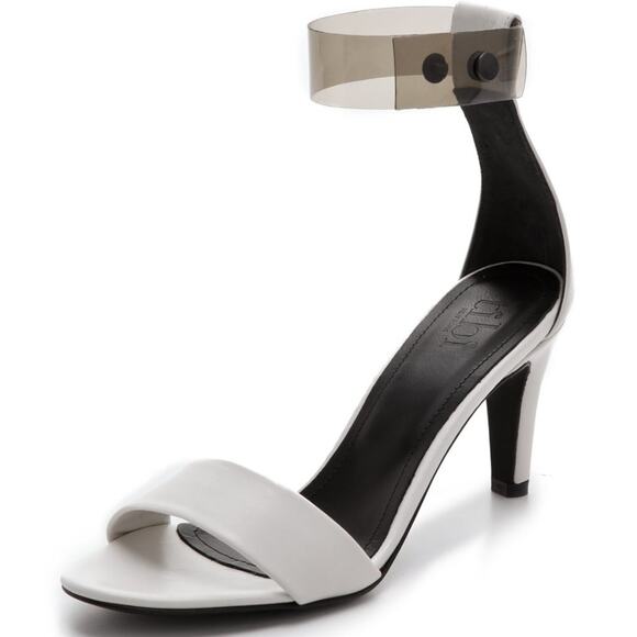 TIBI $425 Clara Sandal with Ankle Strap White Clear Size 35 5 INDIE SLEAZE - Picture 9 of 9